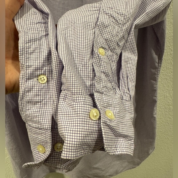 Polo Ralph Lauren Purple White Plaid Button Down Collared Shirt Size 16.5 32-33 - Picture 14 of 16